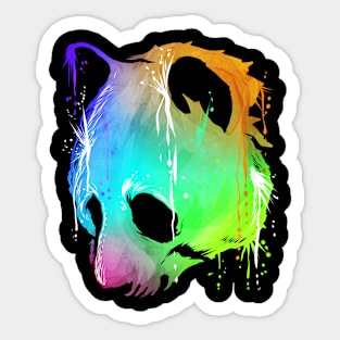 Colorful paint-dripping head of a Panda Sticker